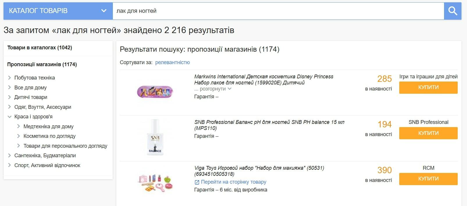 Перечень конкурентов в прайс-агрегаторах