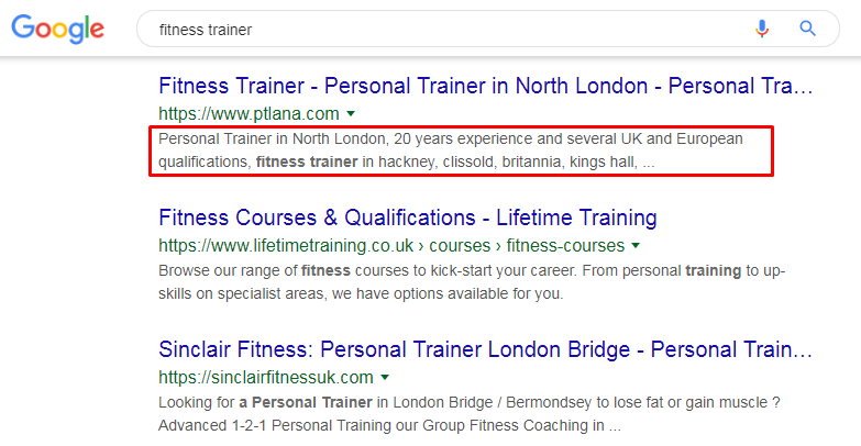 Description tag example