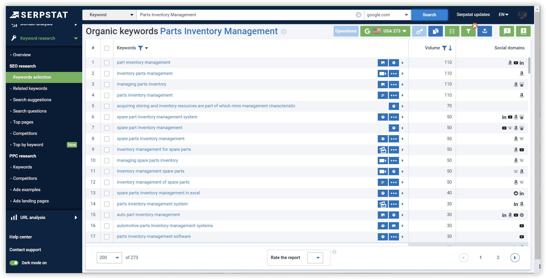 Transport management system, semantics