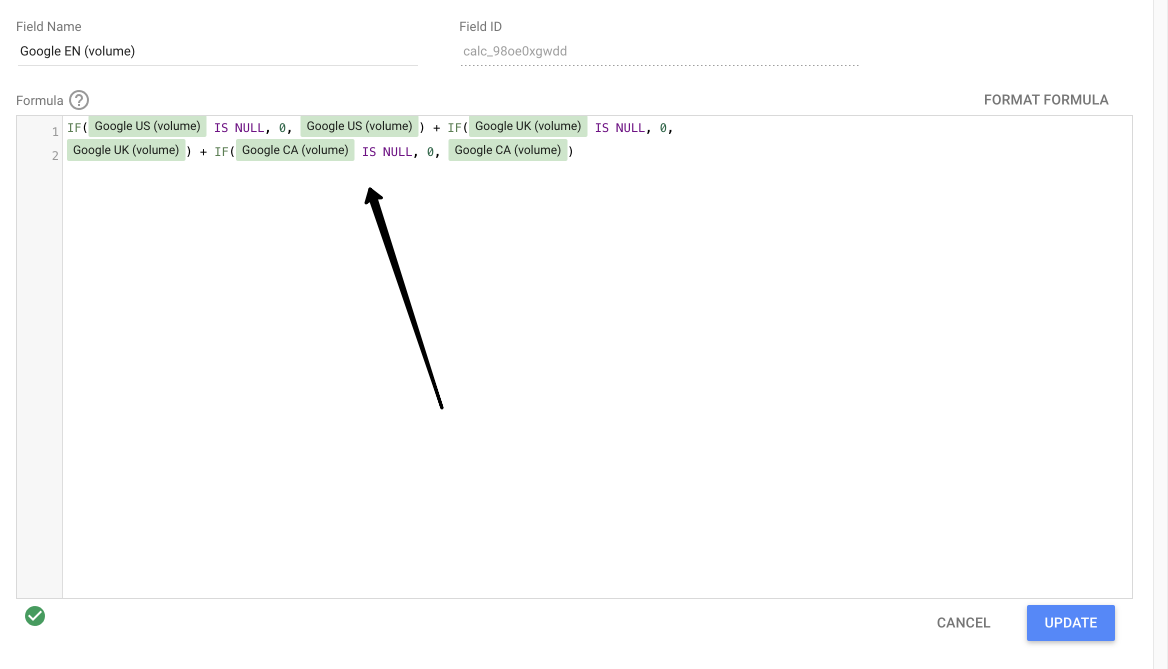 Formula of EN volume