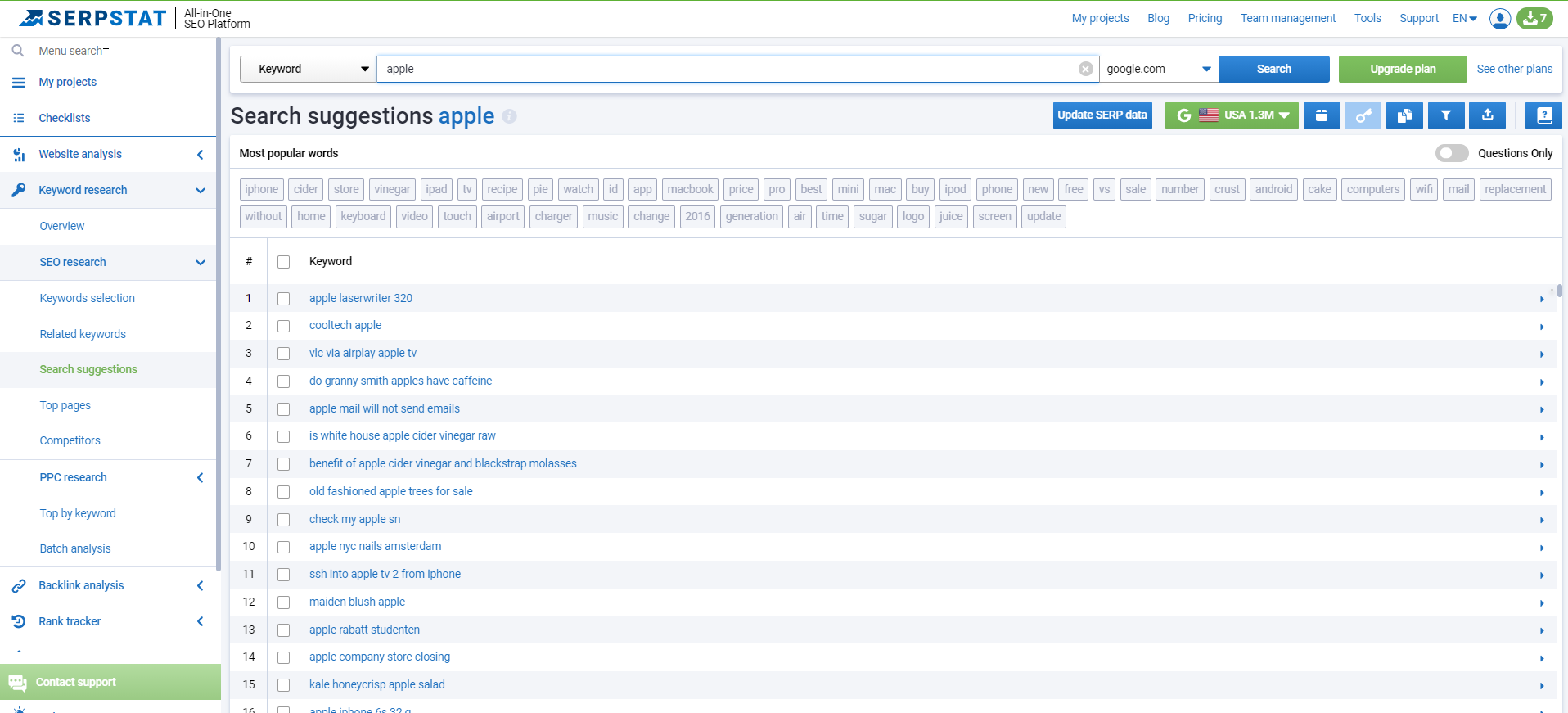 What is Search Suggestions and how is this report generated? 16261788817950