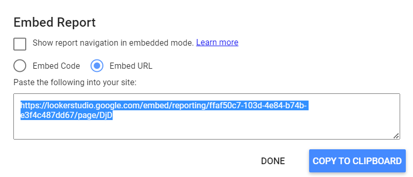 How to copy and embed a report