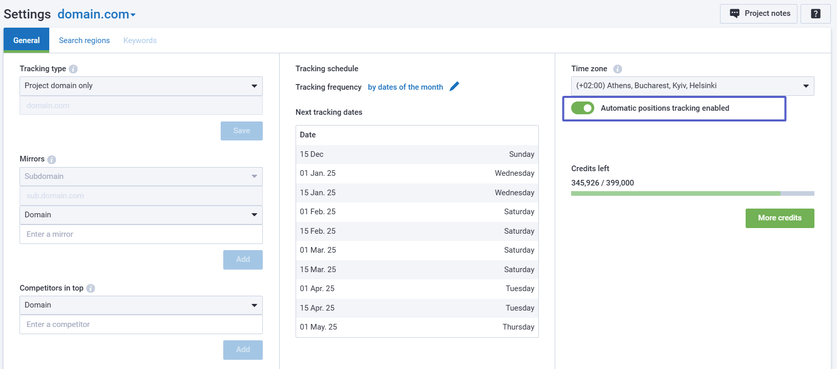 automatic rank tracking