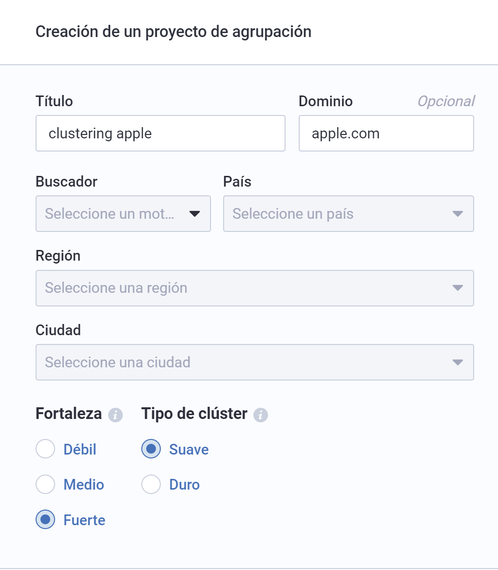 clustering parameters