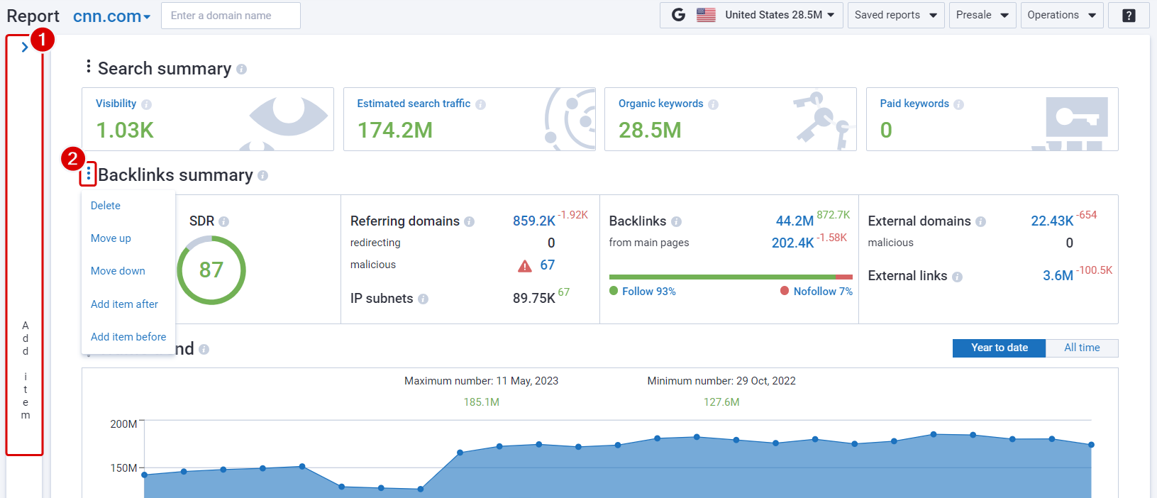 Move blocks in Custom reports