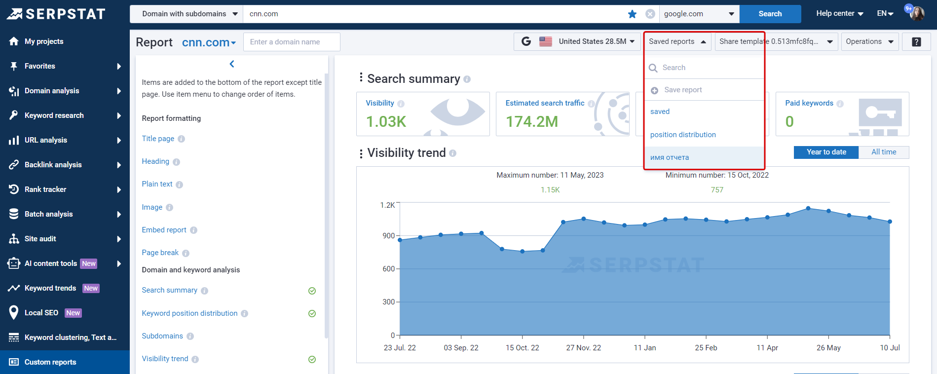 How to save a client SEO report