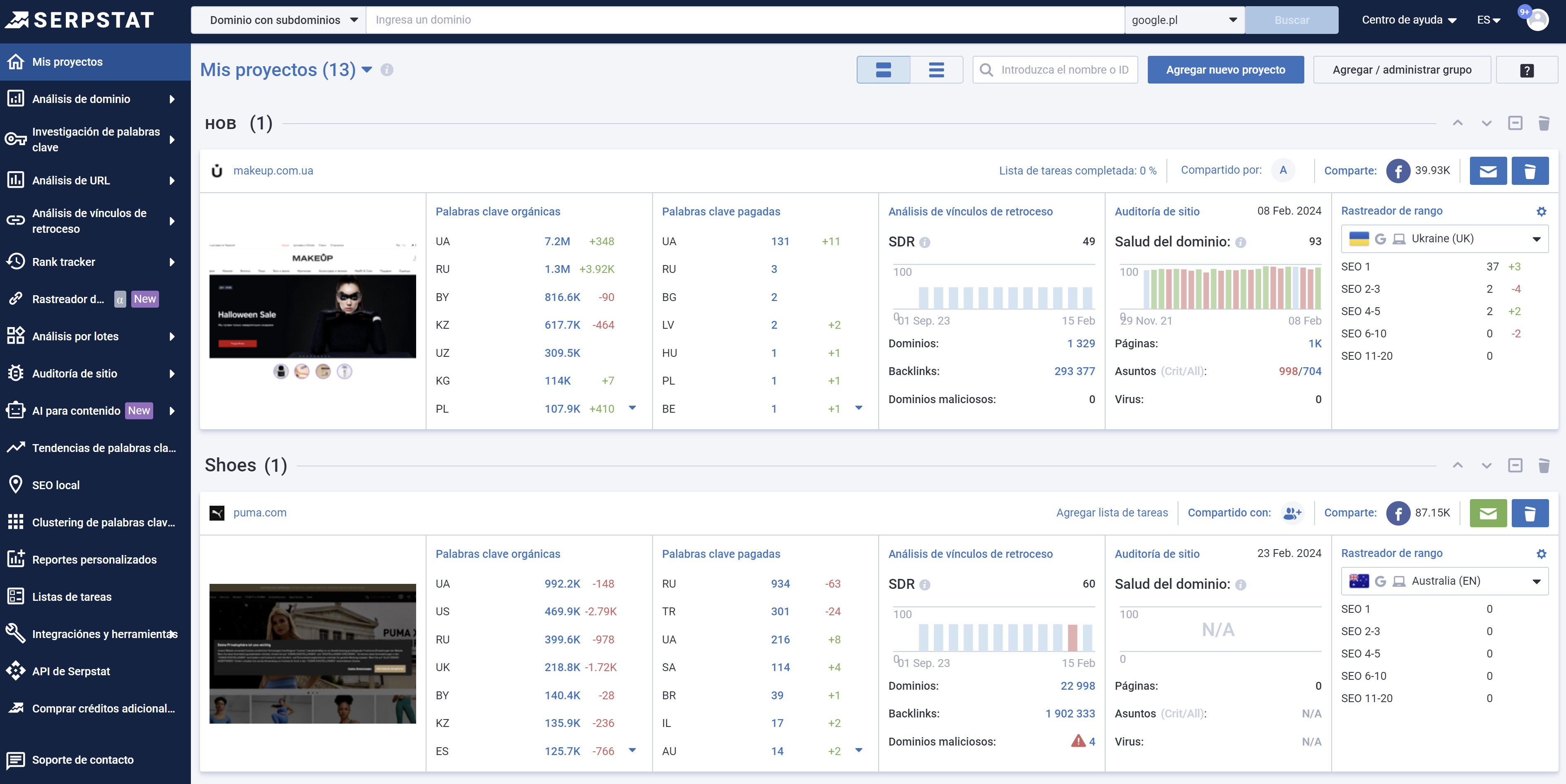 Serpstat Tools and Features