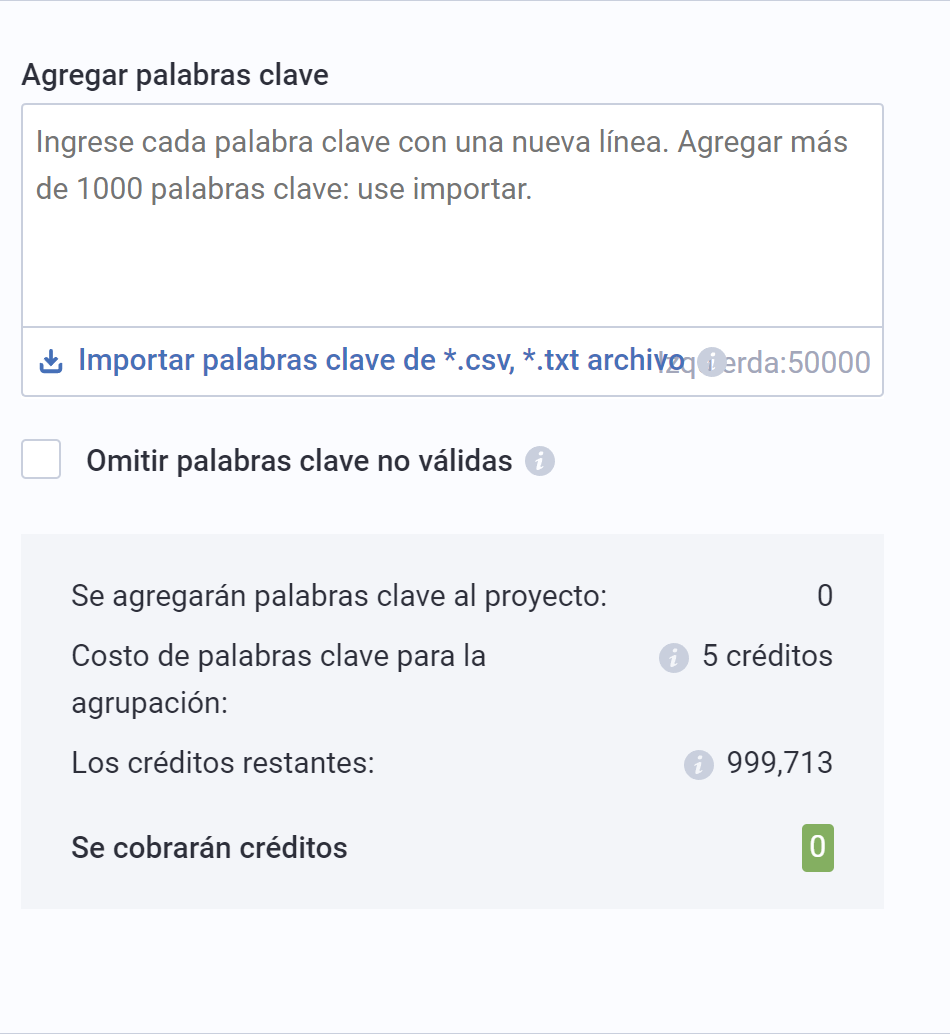 clustering parameters