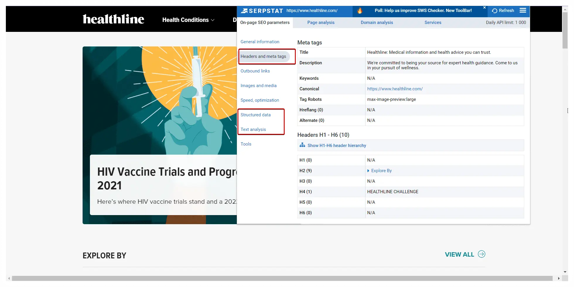 Serpstat SEO checker