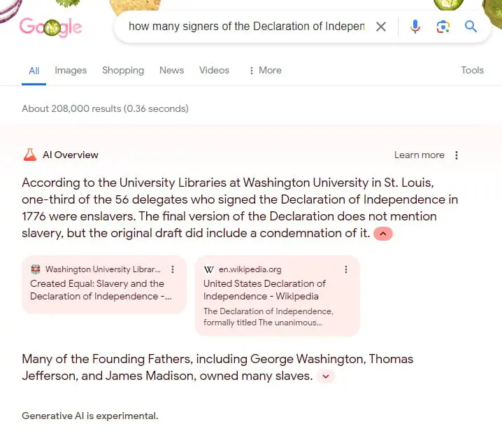 Google AI Overview (example)