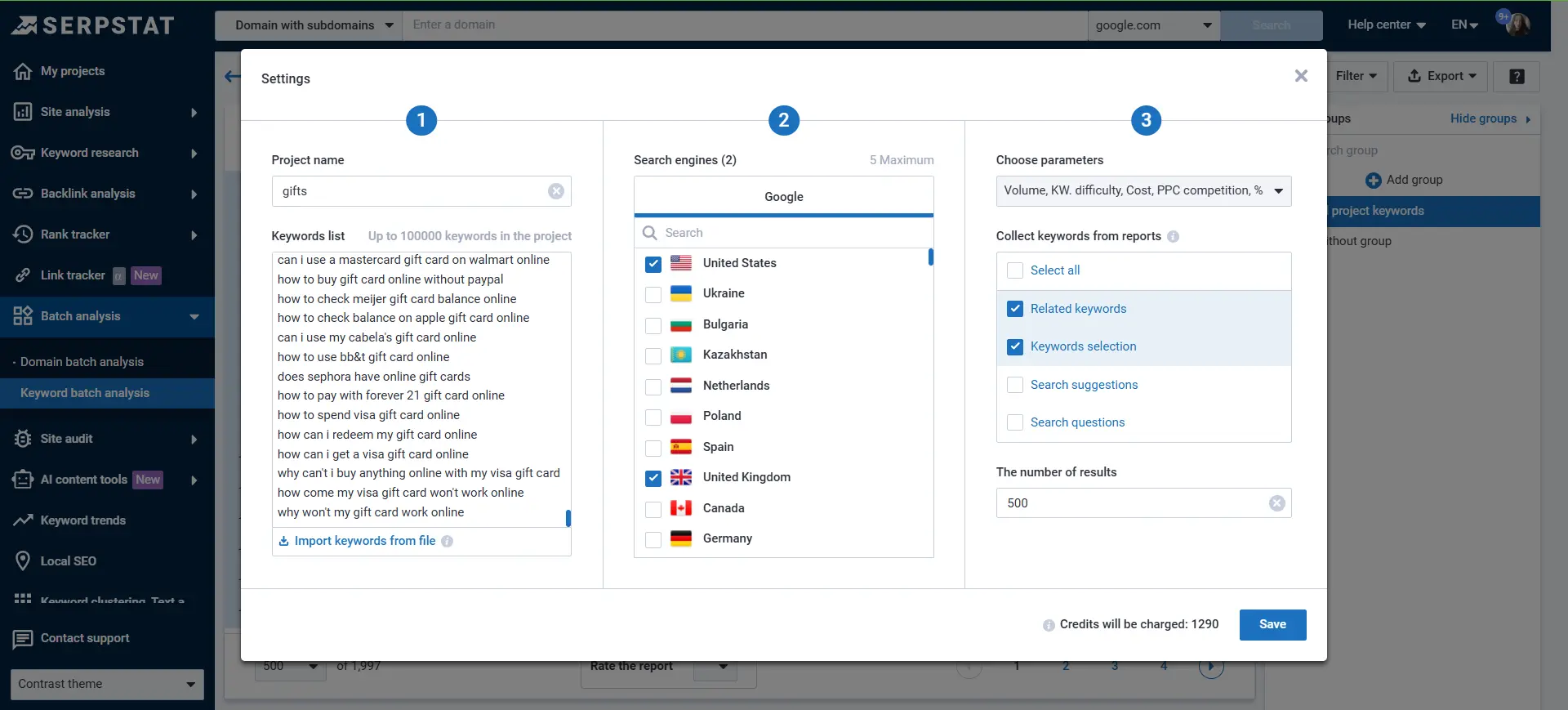 Bulk Keyword Collection