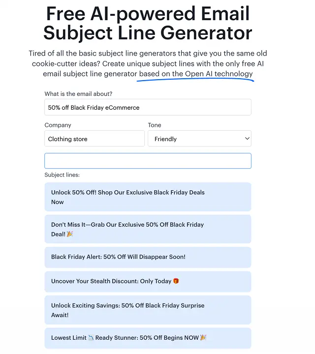 AI-powered Email Subject Line Generator