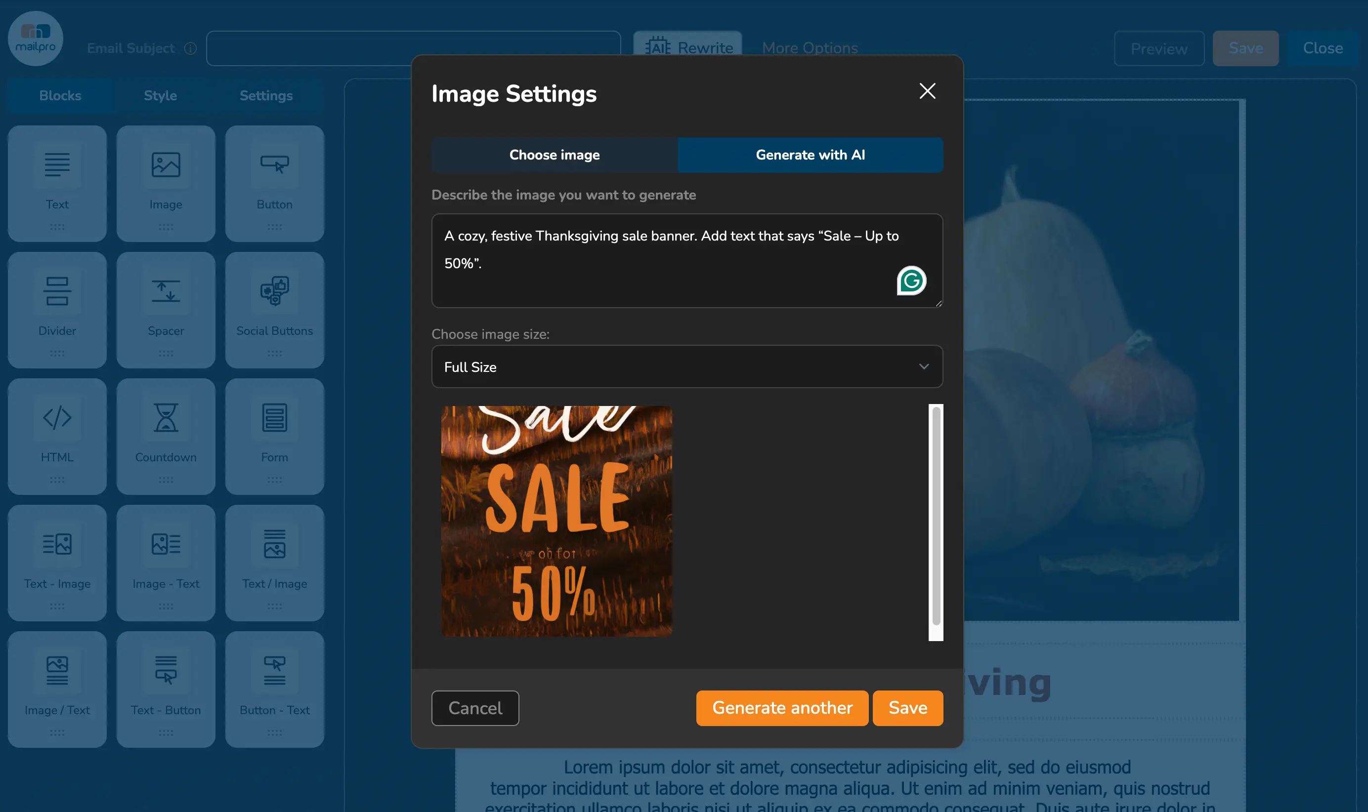 Mailpro AI image generator